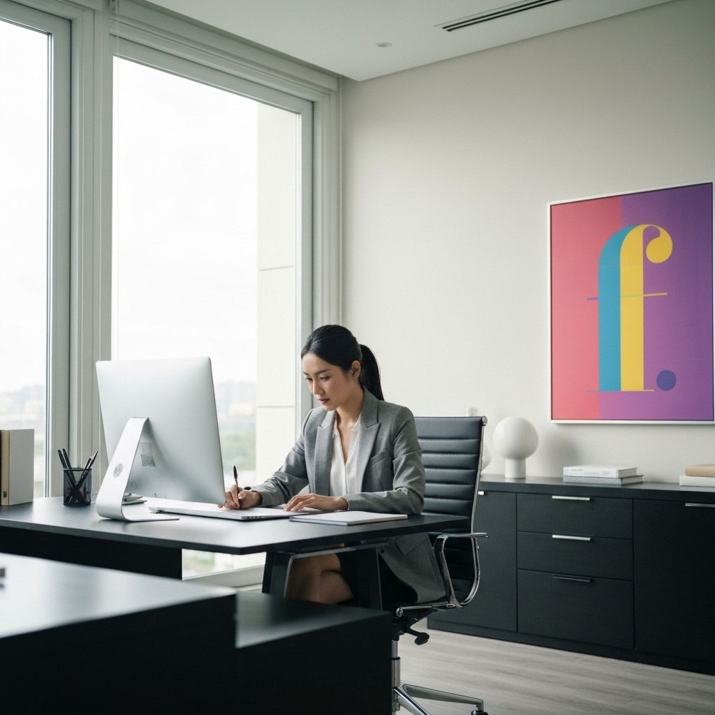 Entrepreneur working in modern home office